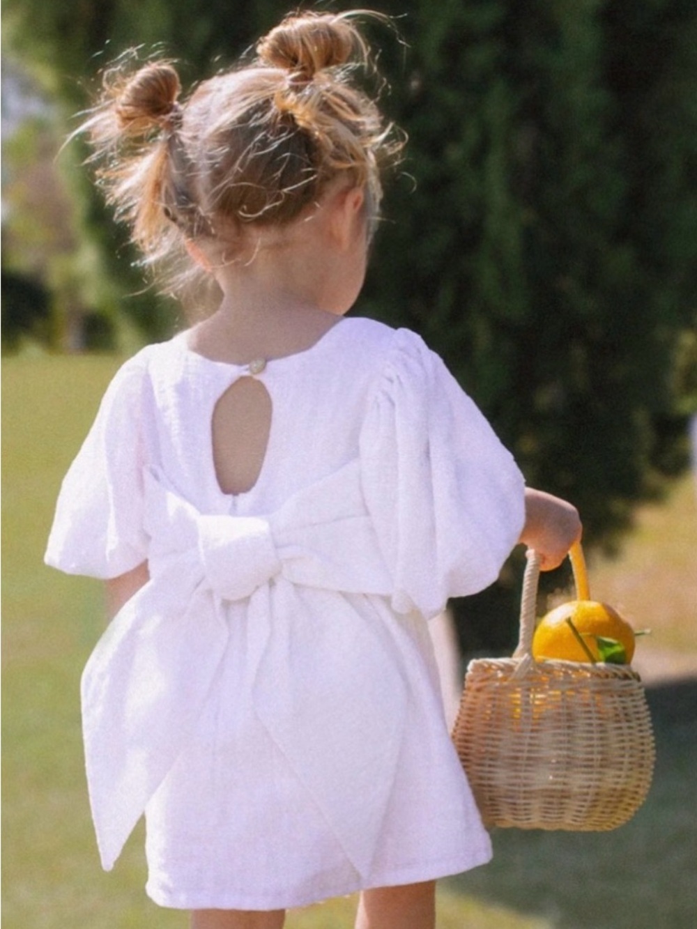 Lolly May White  Dress with Bow